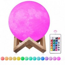 Светильник-ночник 3DTOYSLAMP Луна 15 см 16 цветов с пультом ДУ (695059010)