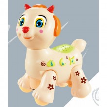 Игрушка Электронная Музыкальная Лед лампа Мультяшная овечка D Jin Shang Lu бежевая