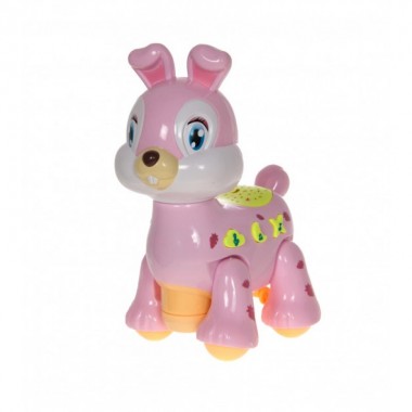 Игрушка Электронная Музыкальная Лед лампа Зайчик D Jin Shang Lu Розовая