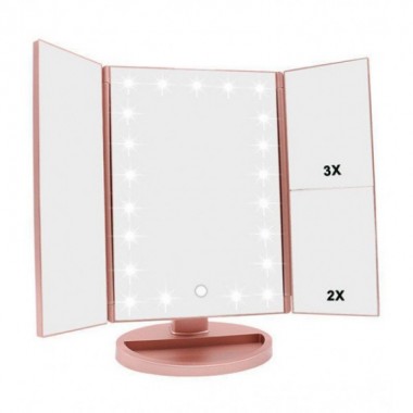 Зеркало с подсветкой 22 LED SuperStar mirror с боковими зеркалам