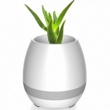Умный цветочный горшок колонка Smart Music Flowerpot с музыкой Белый