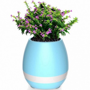 Умный цветочный горшок колонка Smart Music Flowerpot с музыкой Голубой