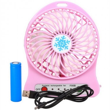 Вентилятор Переносной портативный Portable Fan Mini Розовый