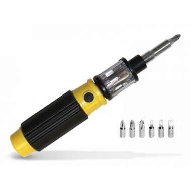 Универсальная отвертка GTM BIT 360 со сменными насадками Black/Yellow