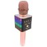 Беспроводной Bluetooth микрофон для караоке в синем чехле DM High Quality L20 Original 4Вт+4Вт с изменением голоса и светомузыкой Rose Gold со сменной батареей