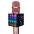 Беспроводной Bluetooth микрофон для караоке в синем чехле DM High Quality L20 Original 4Вт+4Вт с изменением голоса и светомузыкой Rose Gold со сменной батареей