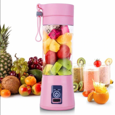 Фитнес смузи блендер портативный Smart Juise Cup Fruits на аккумуляторе, розовый (2019)